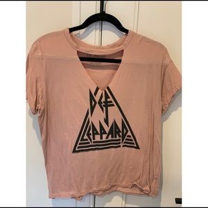 Band Tee with Choker Top